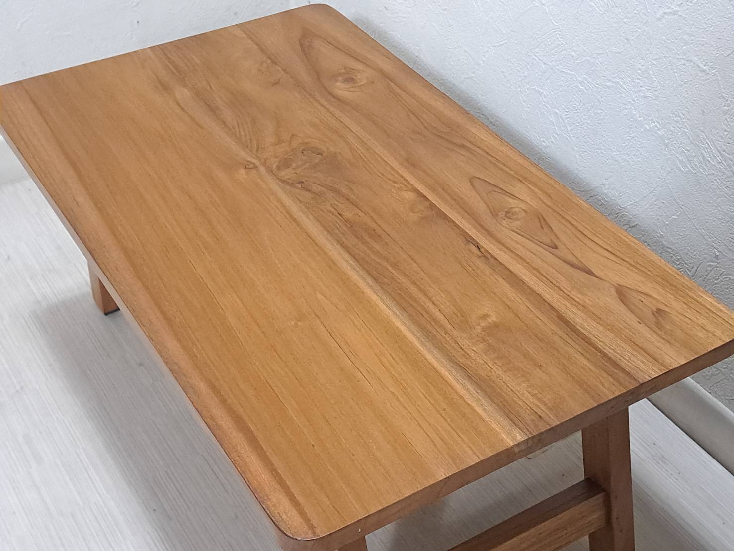  木製 チーク無垢 ミニテーブル アウトドア ローテーブル  小ぶり 折畳 脚折れ