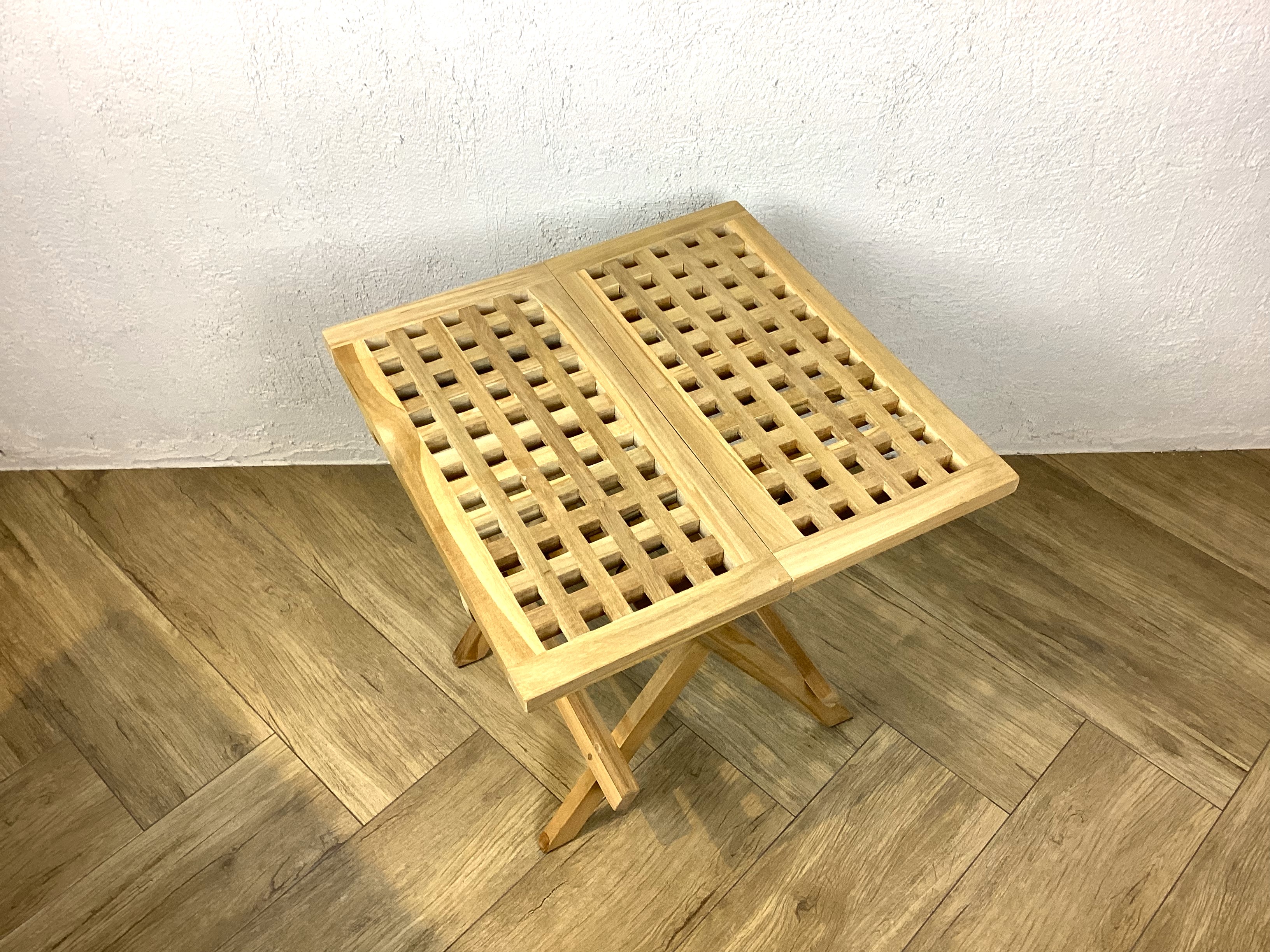 フォールディングテーブル 木製折り畳み サイドテーブル アウトドア 四角  チーク材 tab-062