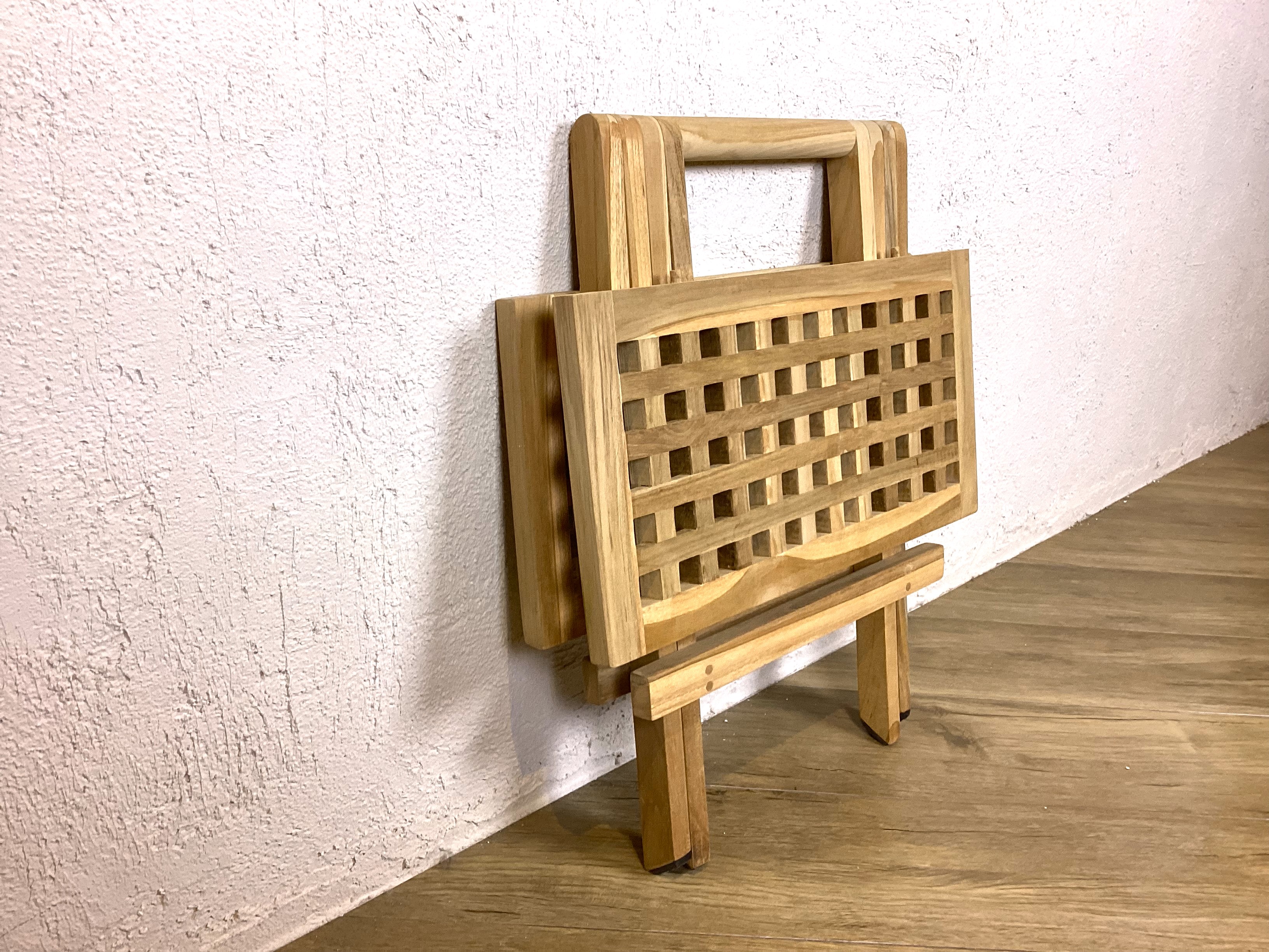 フォールディングテーブル 木製折り畳み サイドテーブル アウトドア 四角  チーク材 tab-062